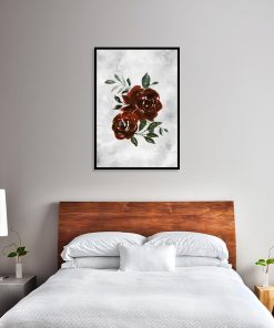 plakat do sypialni z motywem róż