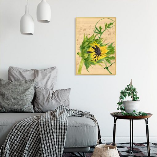 plakat ścienny do salonu z motywem roślin