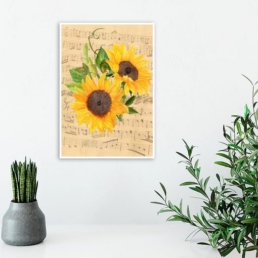 plakat z motywem kwiatów do salonu