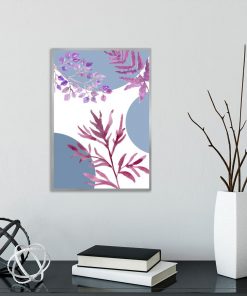 plakat na ścianę z fioletową roślinnością