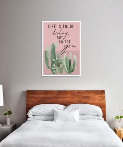 plakat do sypialni z kaktusem