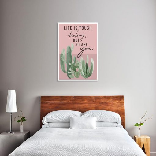 plakat do sypialni z kaktusem