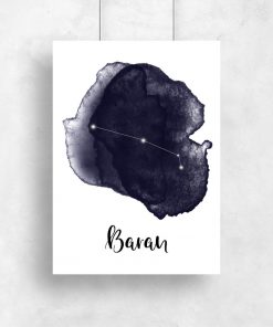plakat z motywem znaku zodiaku - baran