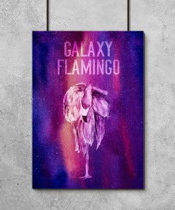 plakat z galaktycznym flamingiem