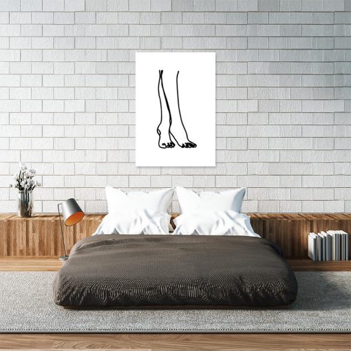 plakat minimalistyczny z kobiecymi nogami