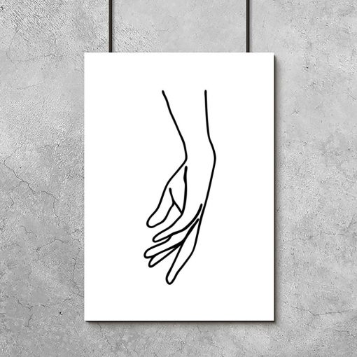 plakat z rysunkiem dłoni