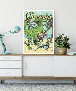 plakat z napisem „Beach. Rock Party”