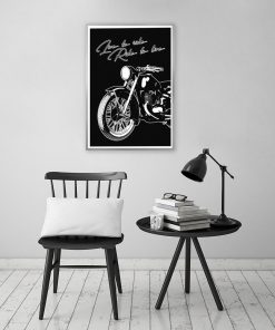 plakat z ilustracją motocykla