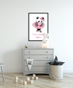 plakat z pandą w stroju baletnicy
