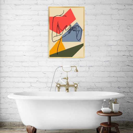 minimalistyczny plakat do łazienki