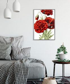 dekoracja z czerwonymi kwiatkami