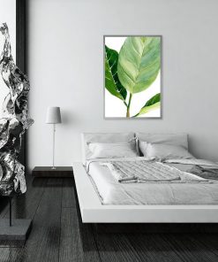plakat do sypialni z roślinnym motywem