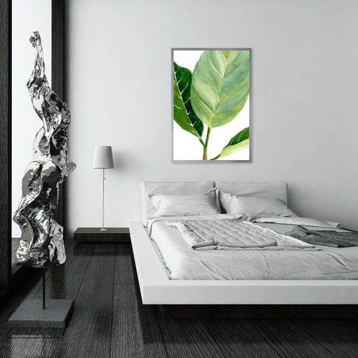 plakat do sypialni z roślinnym motywem