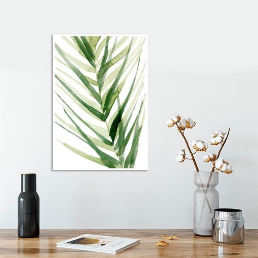 plakat z motywem liści palmy