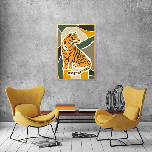 plakat z ilustracją tygrysa