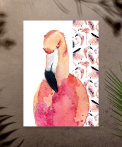 plakat z wzorem z flamingów