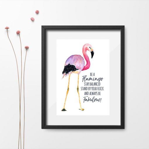 plakat z motywem flaminga