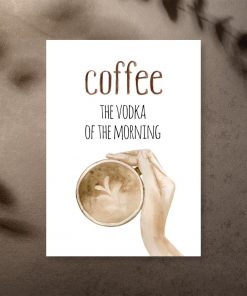 plakat z napisem o kawie