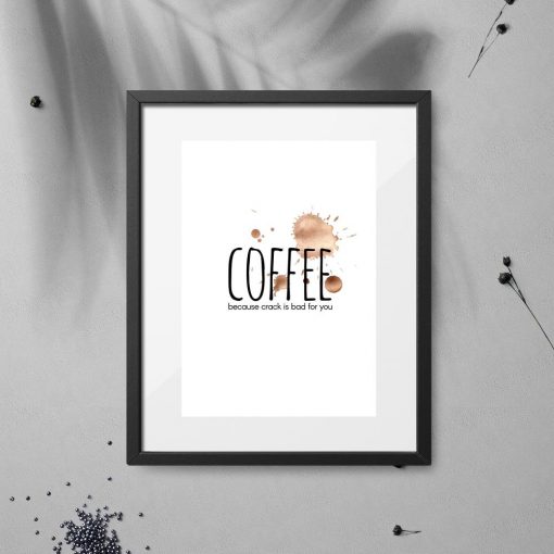 plakat z kawą, napisem i plamkami do kawiarni