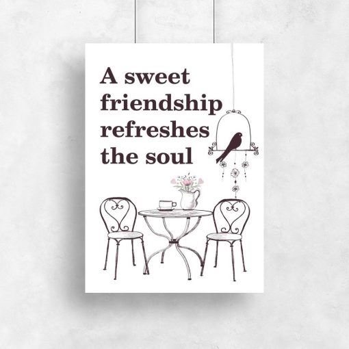 plakat z typografią o przyjaźni