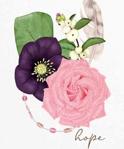 plakat fioletowo-różowy