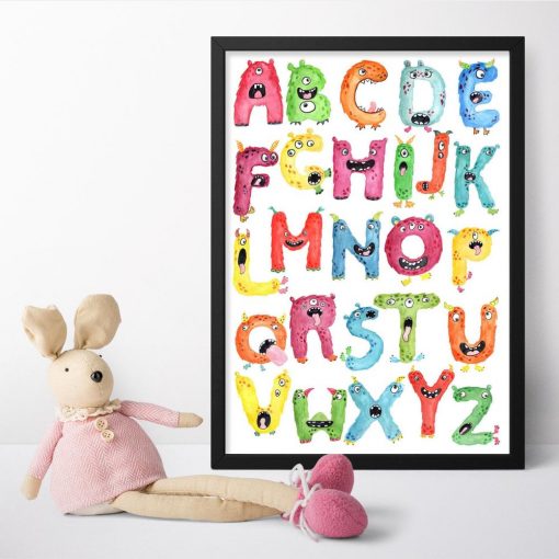plakat przedstawiający alfabet