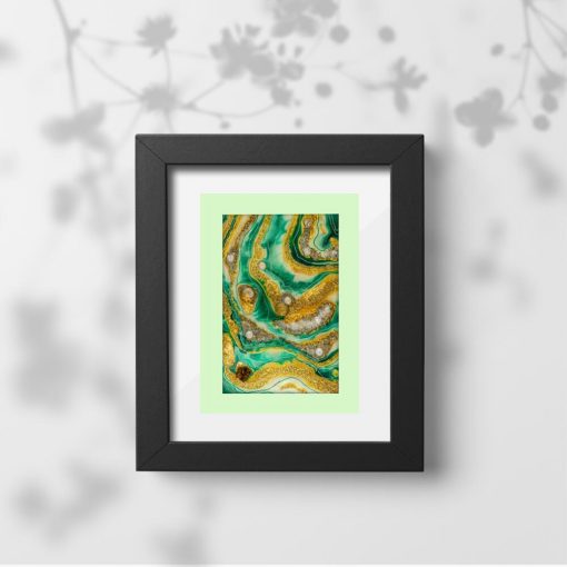 Plakat geode art - Abstrakcja w zieleni do salonu