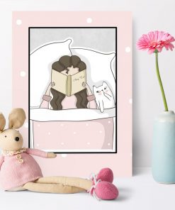Plakat do pokoju dziecka - Czytająca dziewczynka