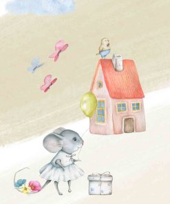 Plakat dziecięcy z motywem myszki i domku