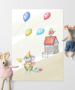 Plakat do pokoju dziecka - Urodzinowa myszka