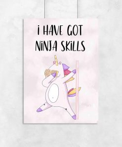 Plakat do studia pole dance - I have got ninja skills