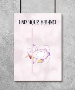 Plakat do studia pole dance - Find your balance