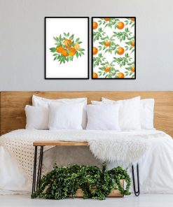 Plakat dyptyk z pomarańczami do sypialni