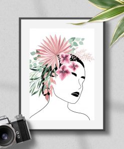 Plakat do biura - Kwiaty we włosach