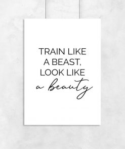 Plakat typograficzny - Train like a beast