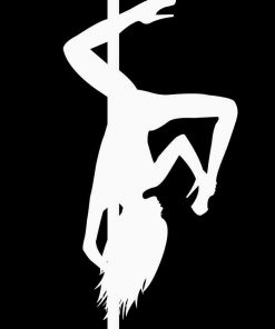 Czarno-biały plakat z tancerką - Pole dance