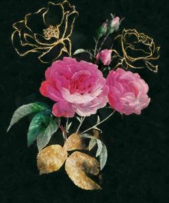 Plakat w ramie z różowymi różami