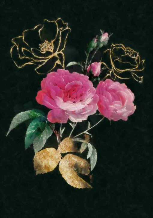 Plakat w ramie z różowymi różami