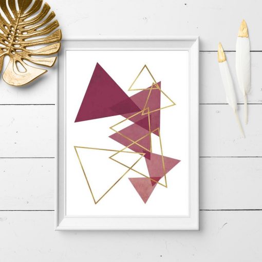 Plakat do sypialni - Rozsypane trójkąty