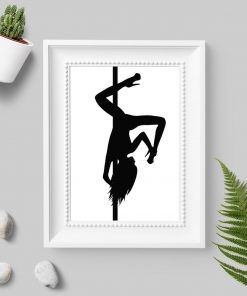 Biało-czarny plakat z kobietą - Pole dance
