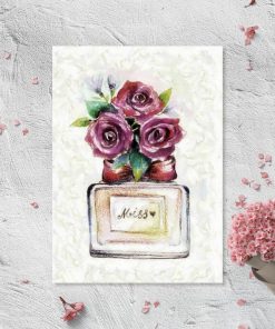 Plakat z kwiatami i perfumami - Miss