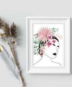 Plakat do sypialni - Kwiaty we włosach