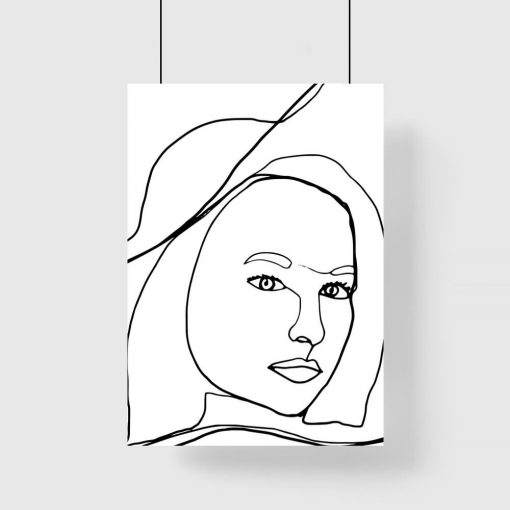 Plakat z minimalistycznym motywem kobiety do pokoju