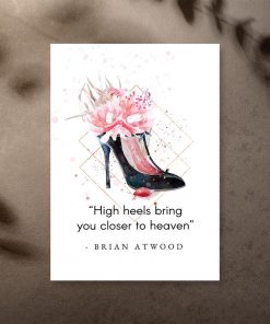 Plakat typograficzny do sypialni - High heels