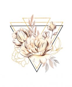 Plakat geometryczny z kwiatami