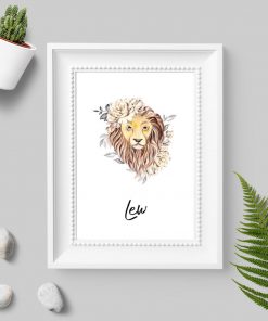 Plakat z lwem do pokoju - Znak zodiaku