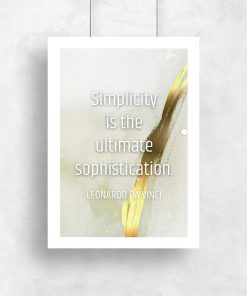 Plakat z życiową maksymą simplicity is the ultimate sophistication