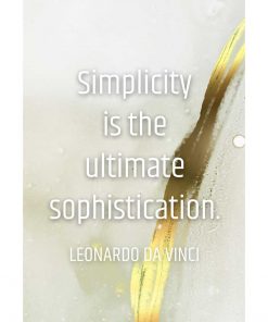 Plakat z typografią da Vinci simplicity is the ultimate sophistication