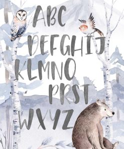 las i sowa na dziecięcym plakacie z alfabetem