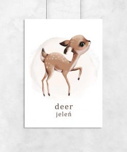 Plakat z jeleniem do pokoju dziecka